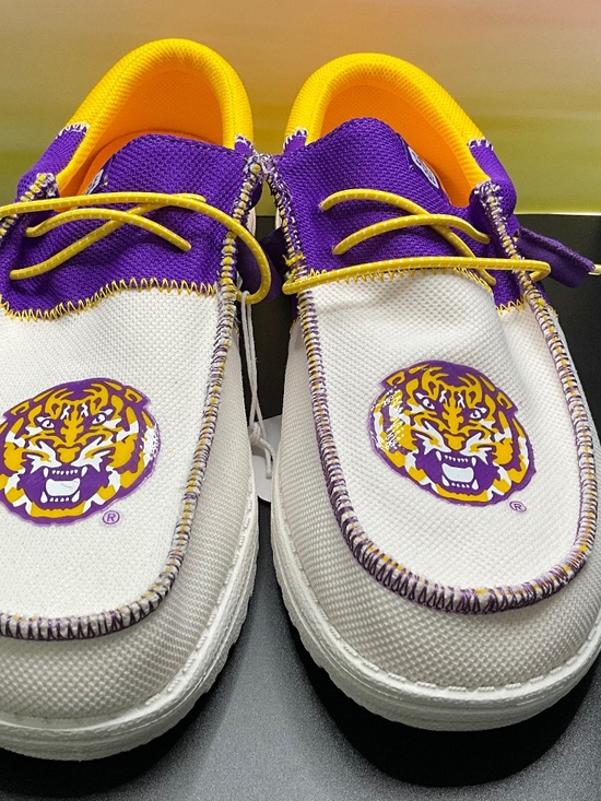 Hey Dude  Wally TRI LSU Purple/Gold Slip On Shoes. US Men’s 8/W 9.5/ EUR 41. NWT